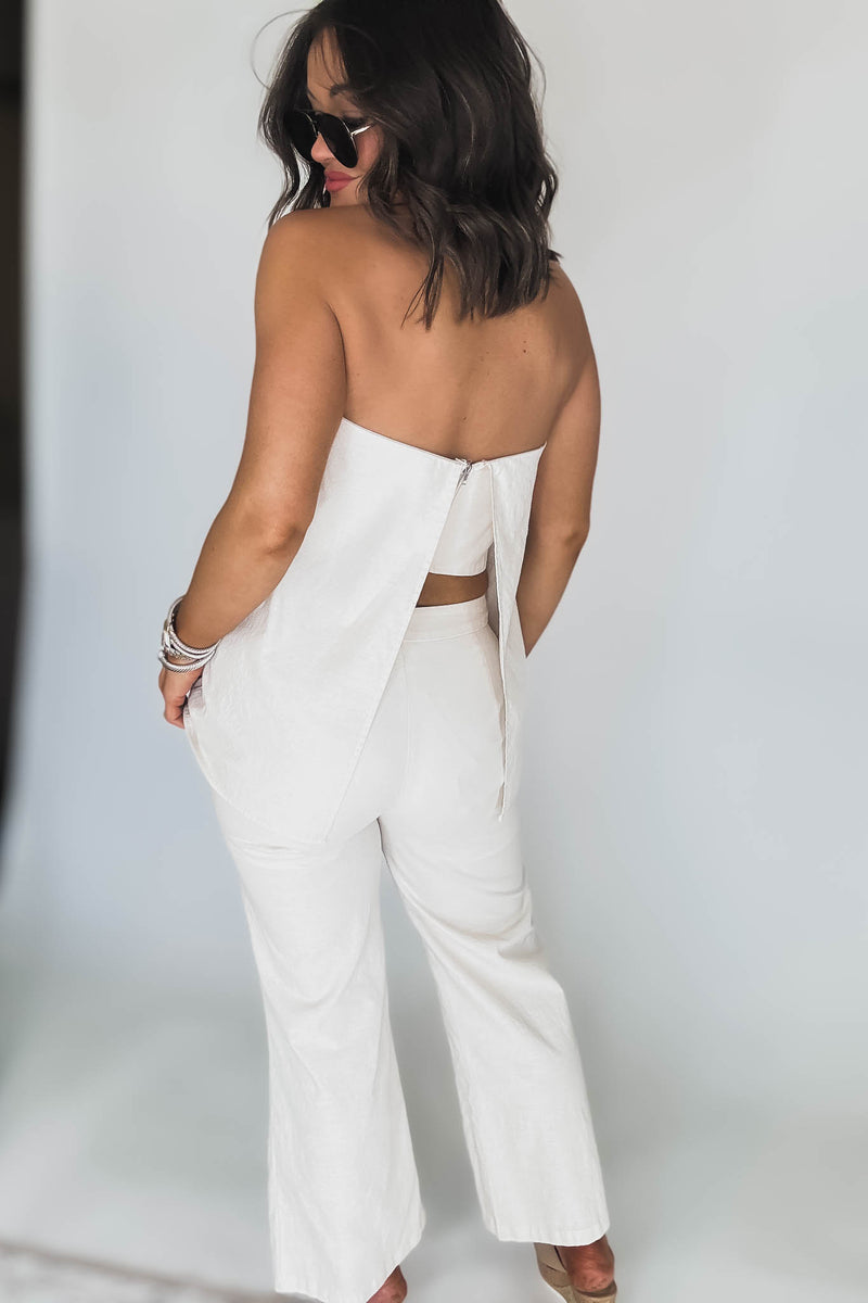 Cream Mid Rise Pants