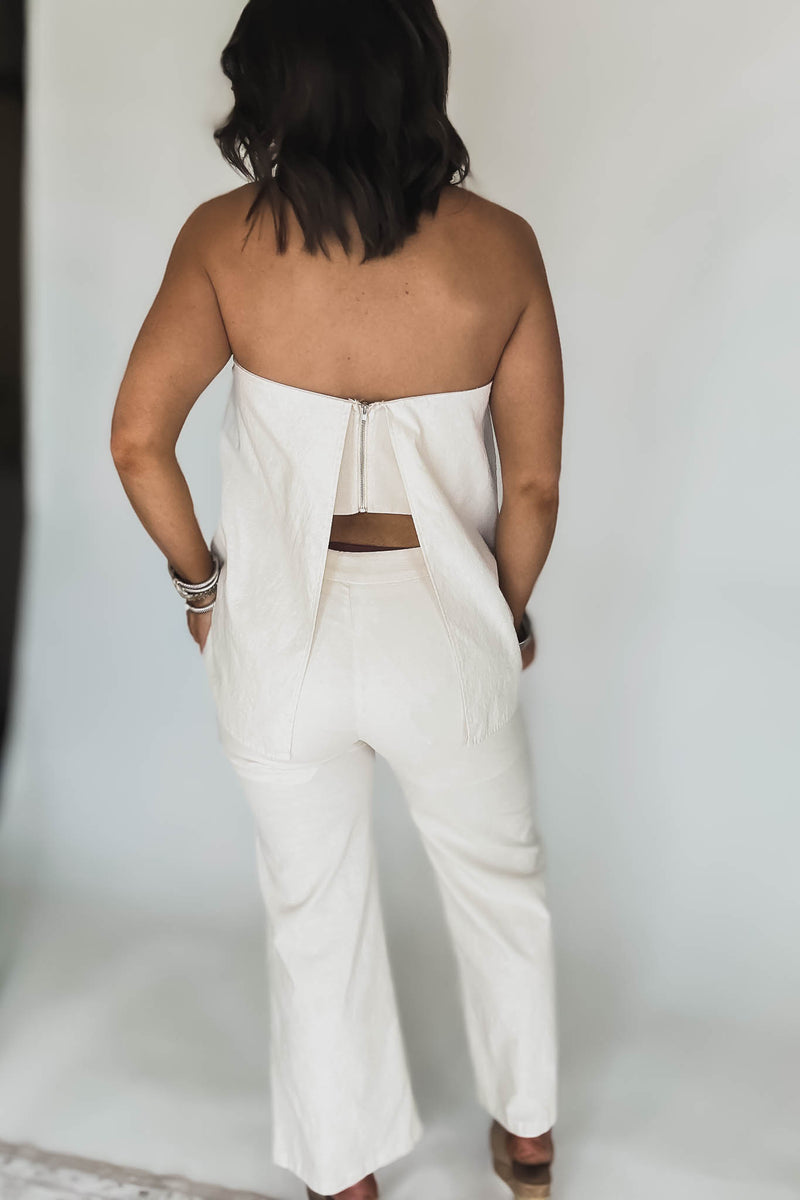 Cream Mid Rise Pants
