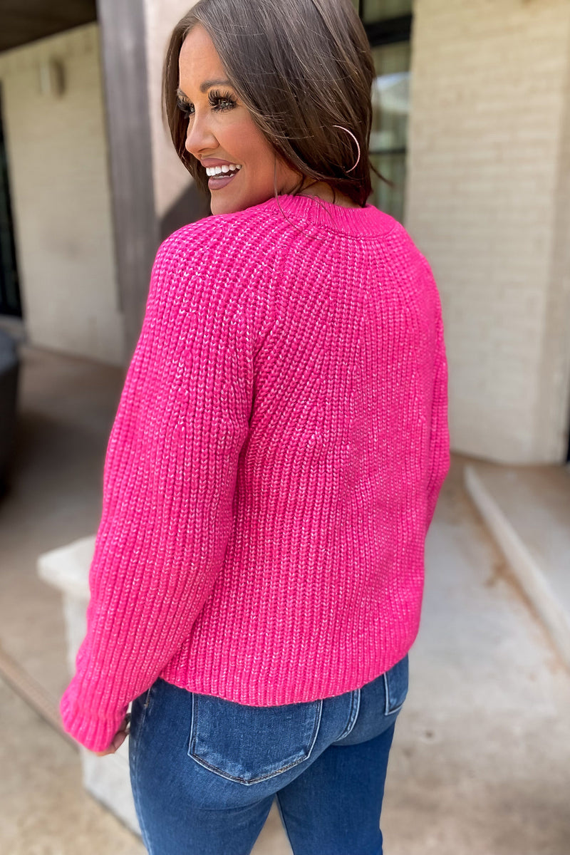 Butter Me Up Hot Pink Sweater
