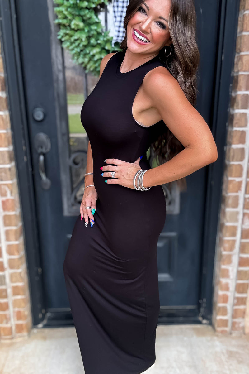 Perfectly Proportioned Black Maxi Dress