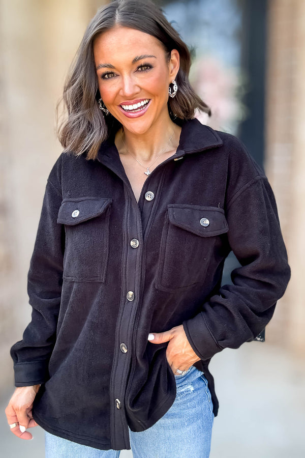 Perfectly In Season Black Fleece Shacket