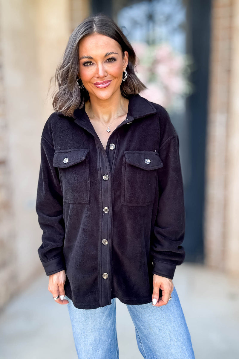 Perfectly In Season Black Fleece Shacket