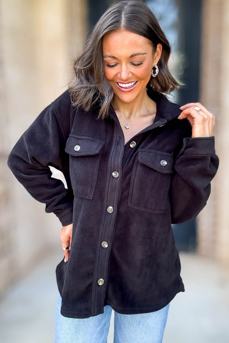 Perfectly In Season Black Fleece Shacket