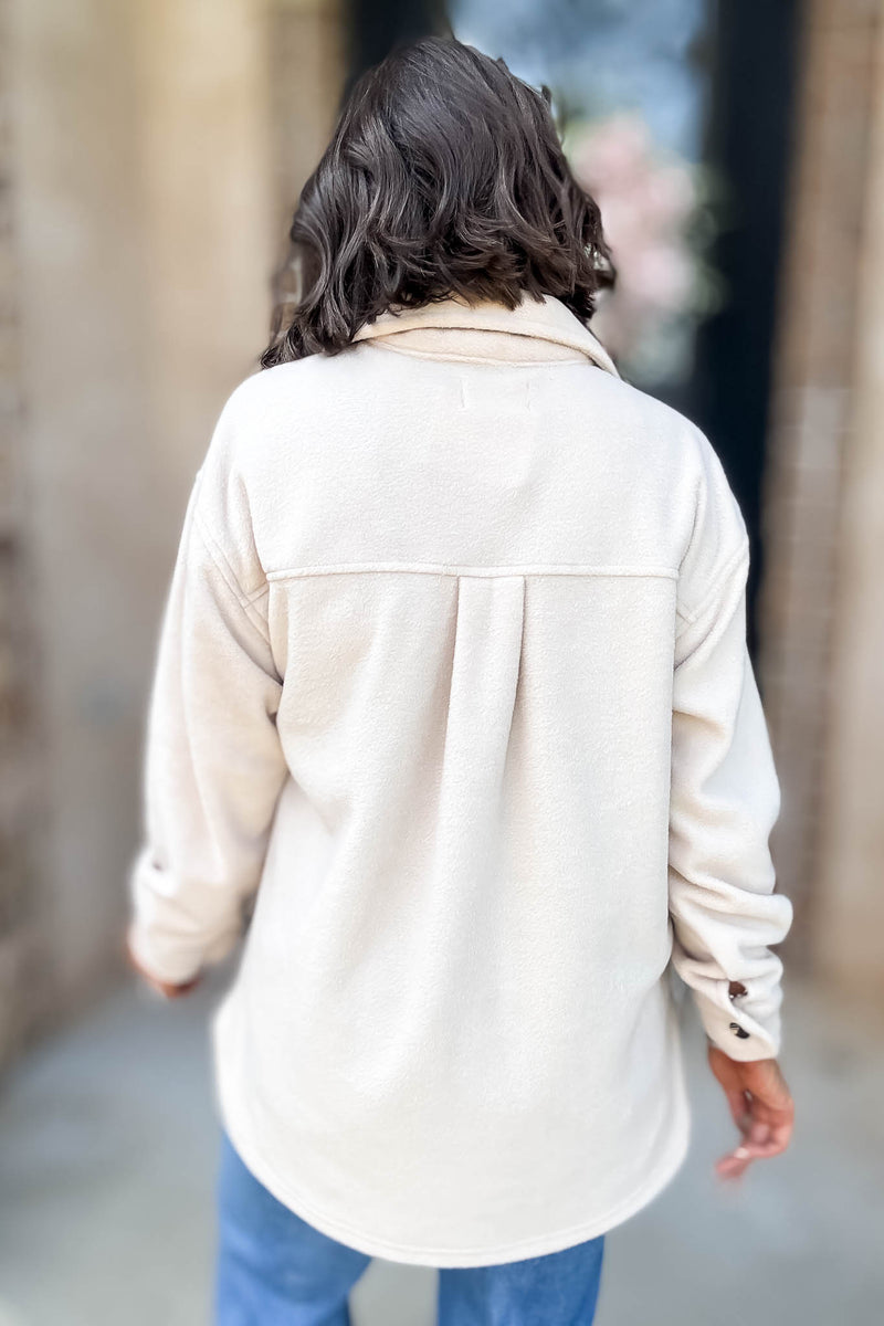 Perfectly In Season Taupe Fleece Shacket