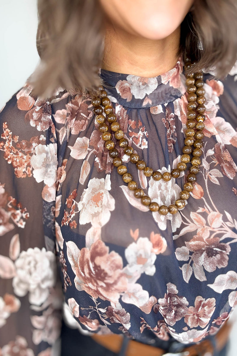 Chunky Acrylic Ball Beaded Wrap Long Necklace