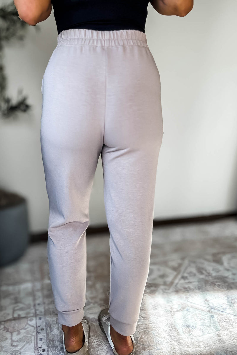 Double Soft Taupe Marl Cuff Pant