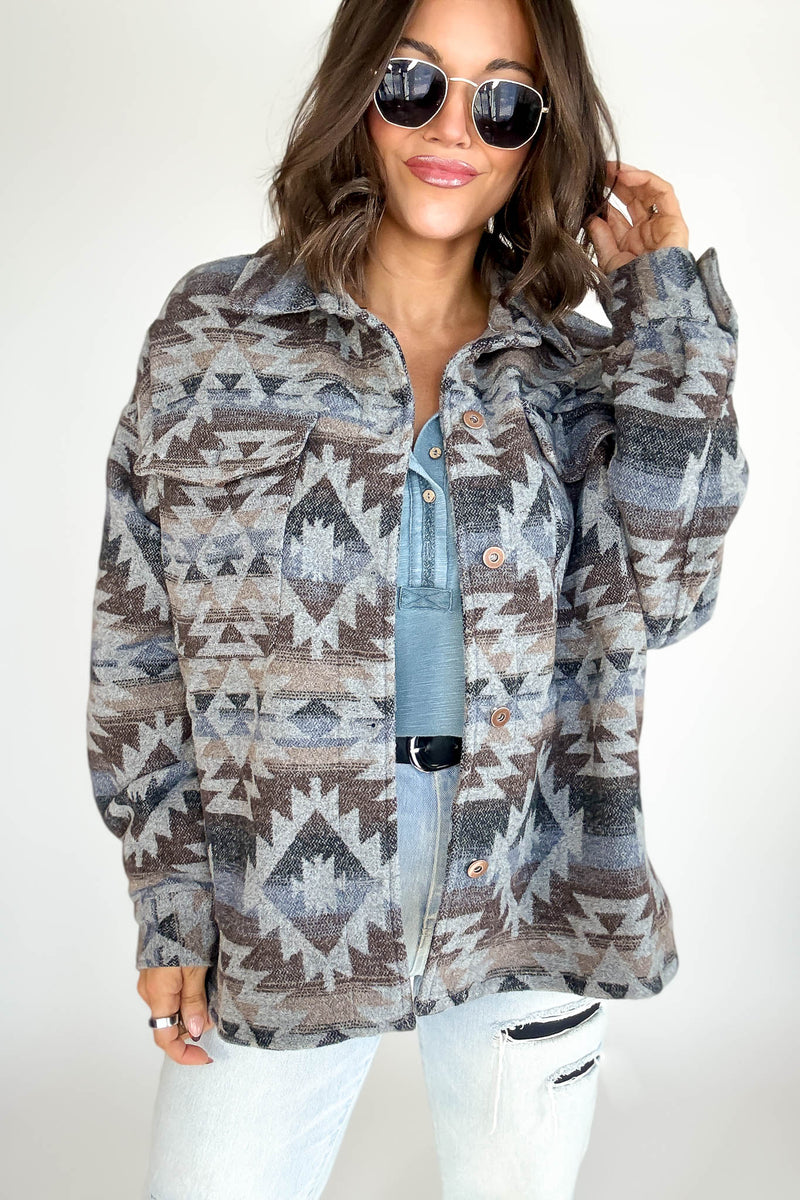 Aztec Print Shacket