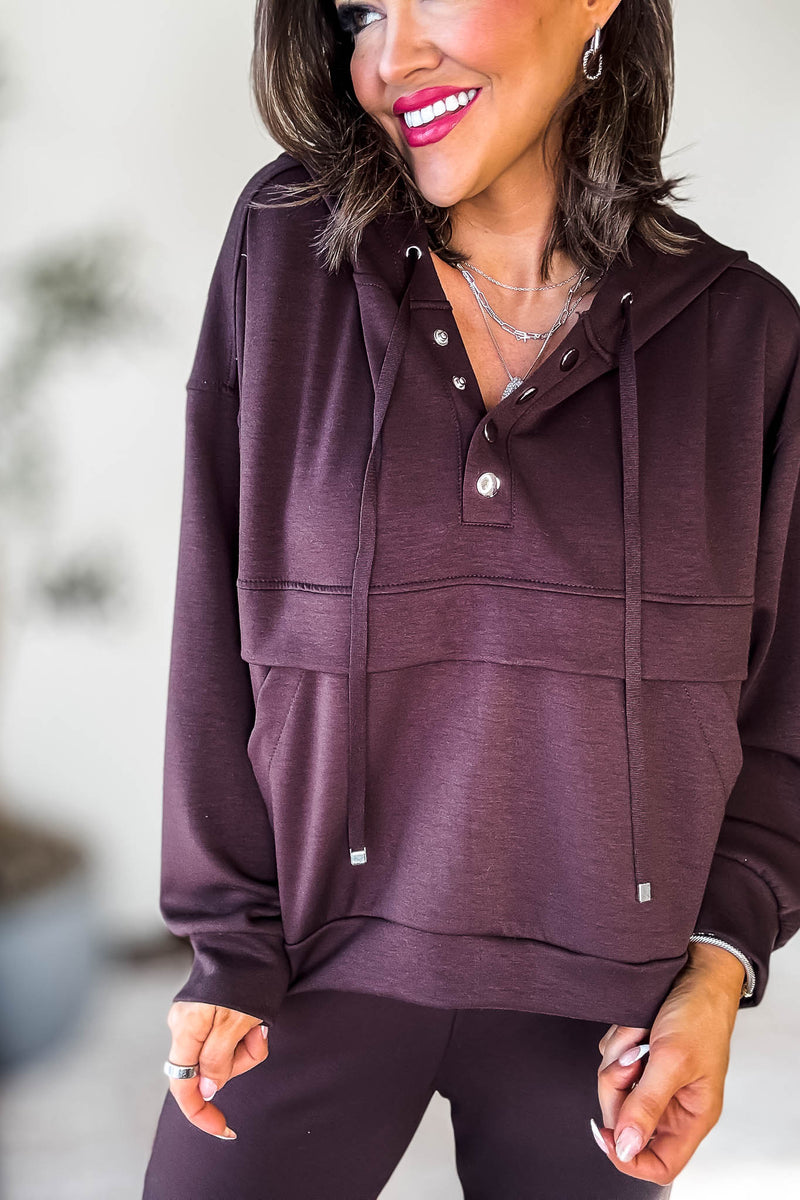 Double Chocolate Marl Flap Pocket Hoodie