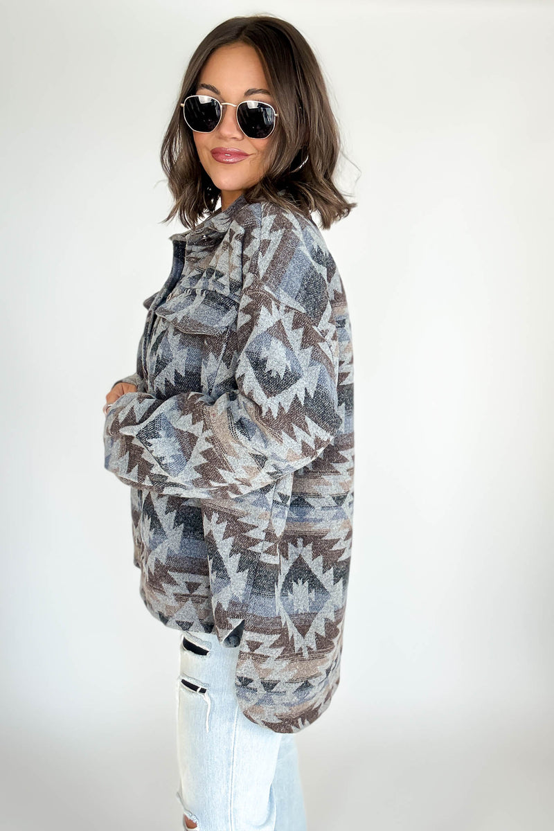 Aztec Print Shacket