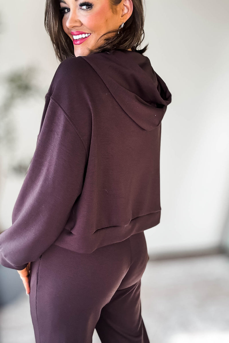 Double Chocolate Marl Flap Pocket Hoodie