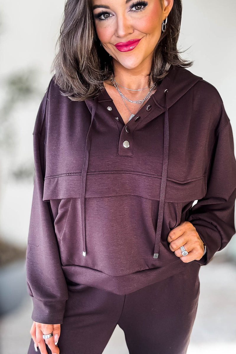 Double Chocolate Marl Flap Pocket Hoodie