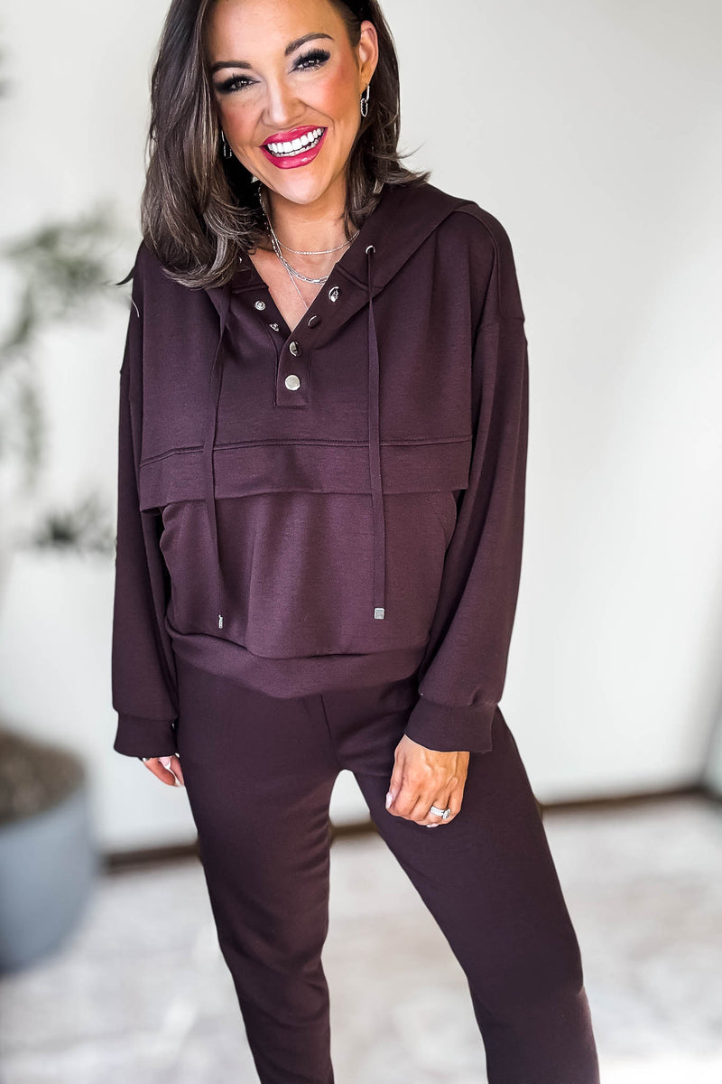 Double Chocolate Marl Flap Pocket Hoodie