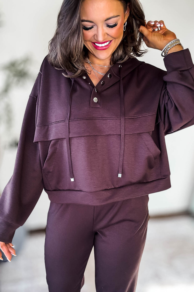 Double Chocolate Marl Flap Pocket Hoodie