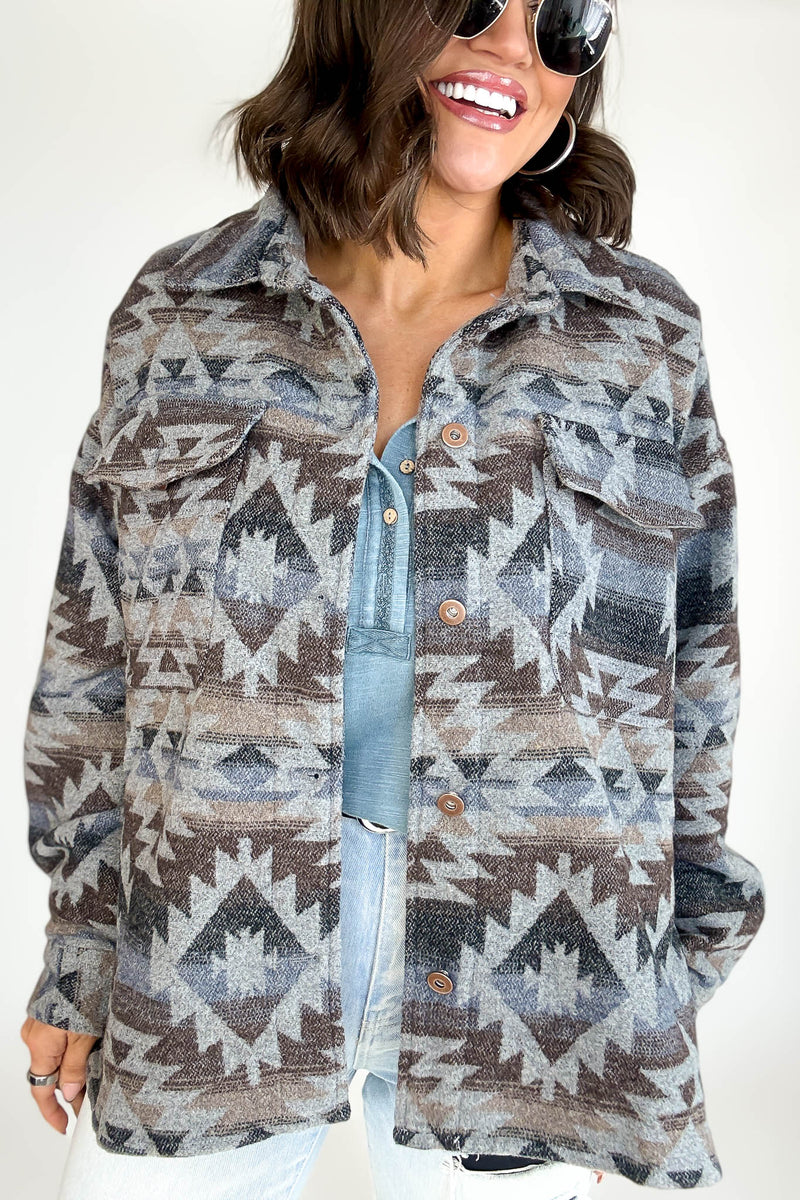 Aztec Print Shacket