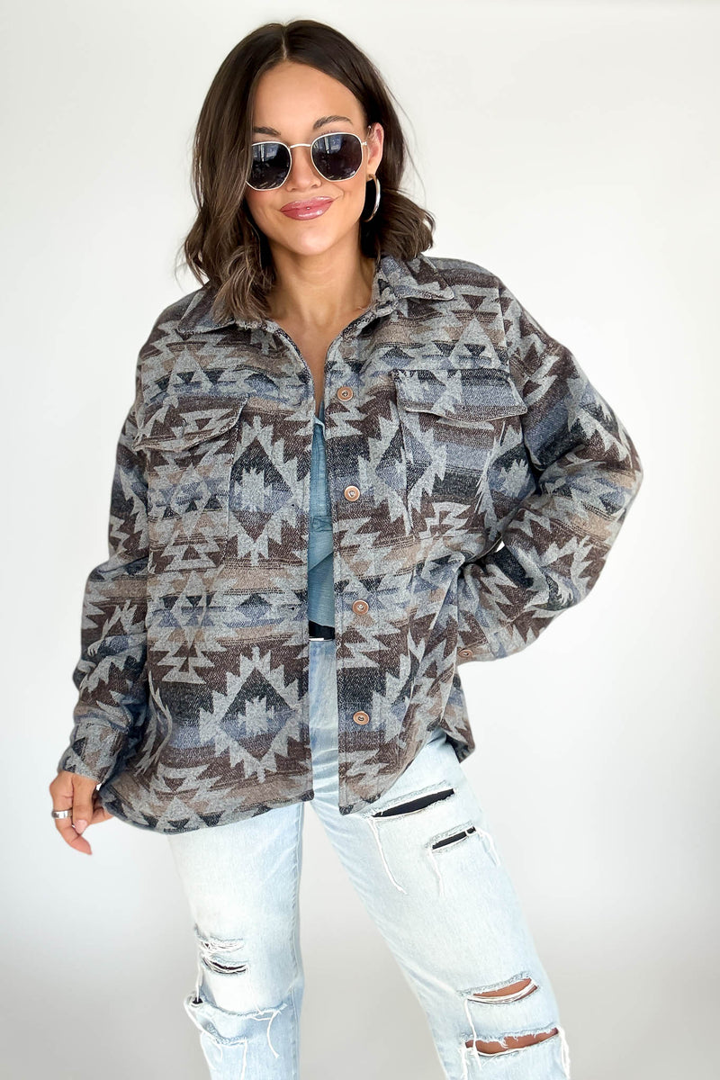 Aztec Print Shacket