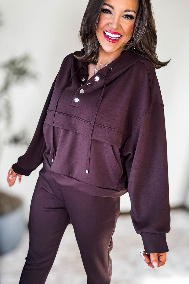 Double Chocolate Marl Flap Pocket Hoodie