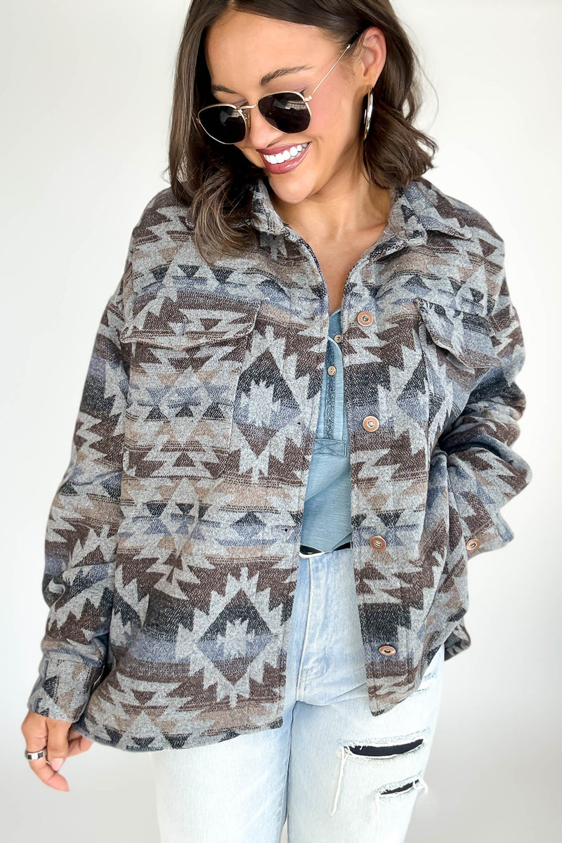 Aztec Print Shacket