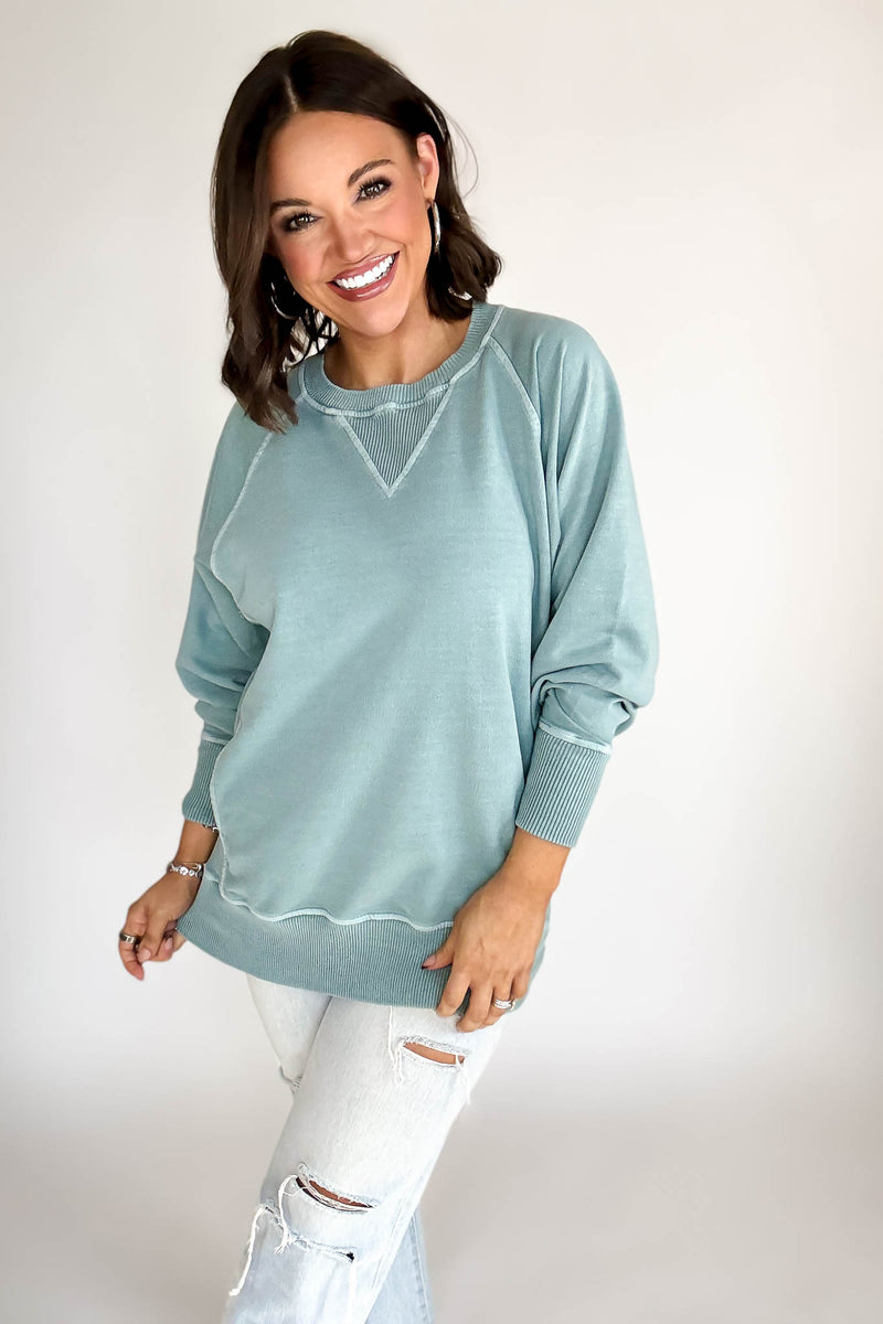 Stella Steal Ash Blue Pigment Dyed French Terry Pullover With Pockets (NO RESTOCK)