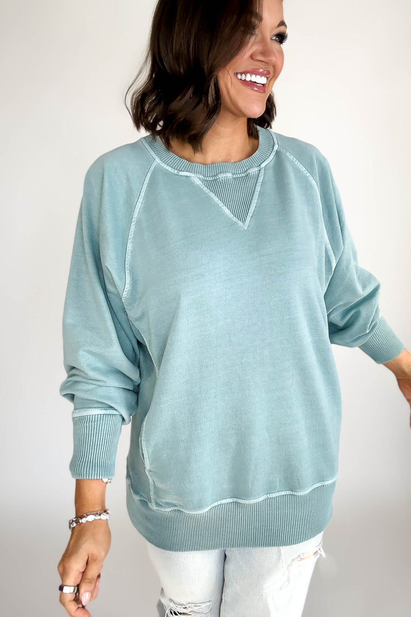 Stella Steal Ash Blue Pigment Dyed French Terry Pullover With Pockets (NO RESTOCK)
