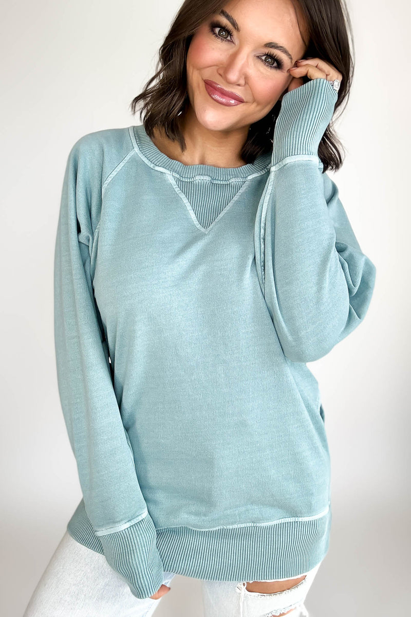 Stella Steal Ash Blue Pigment Dyed French Terry Pullover With Pockets (NO RESTOCK)