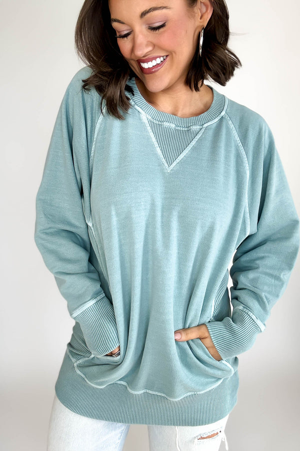 Stella Steal Ash Blue Pigment Dyed French Terry Pullover With Pockets (NO RESTOCK)