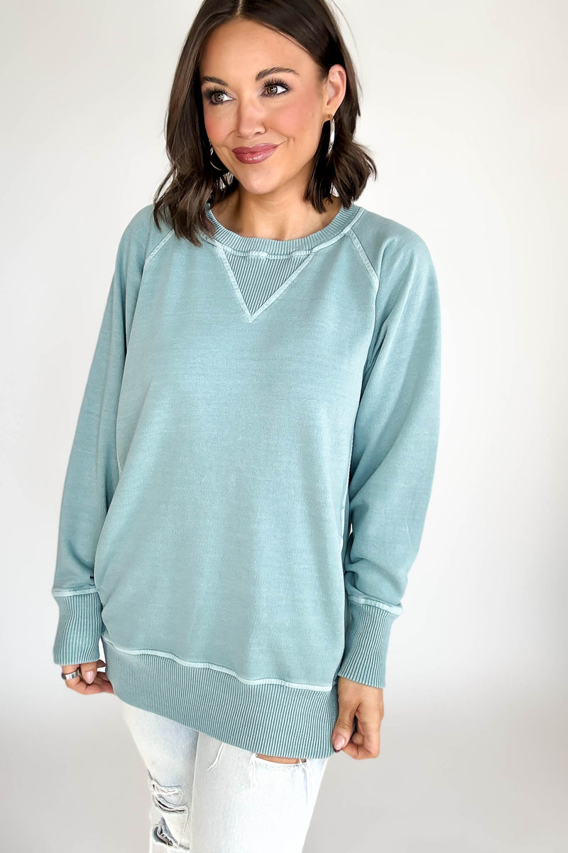 Stella Steal Ash Blue Pigment Dyed French Terry Pullover With Pockets (NO RESTOCK)