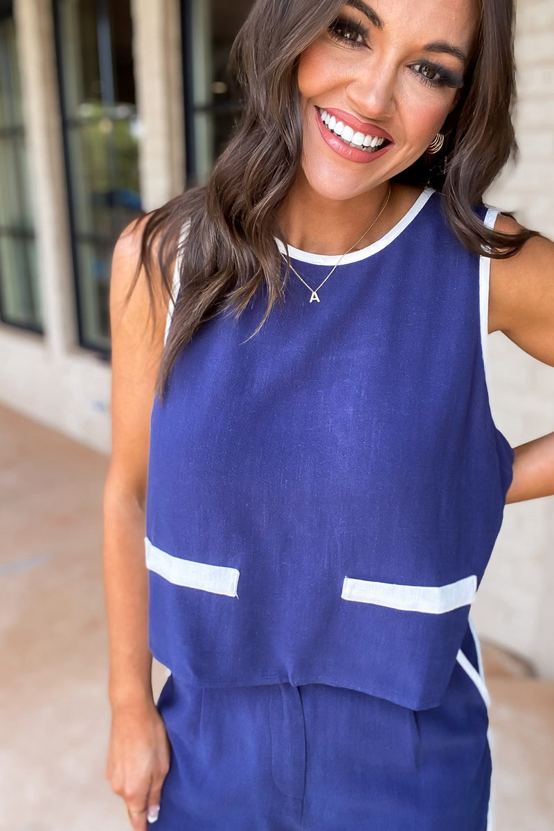 Sail On By Navy Top