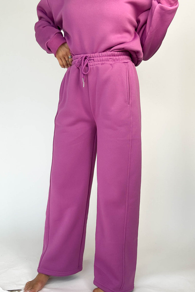 Cozy Grape Sweat Straight Leg Pant