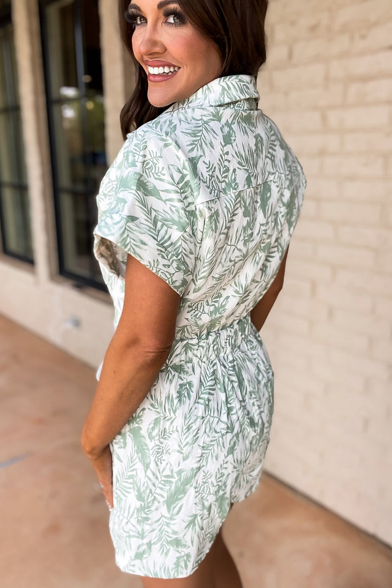 Palm Away Green Multi Romper