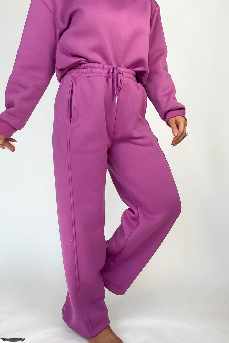 Cozy Grape Sweat Straight Leg Pant