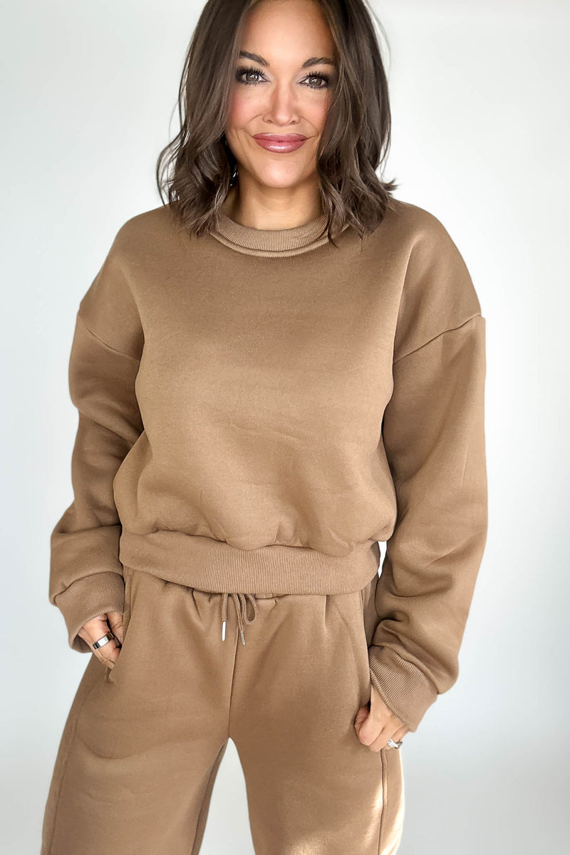 Cozy Mocha Sweatshirt Top