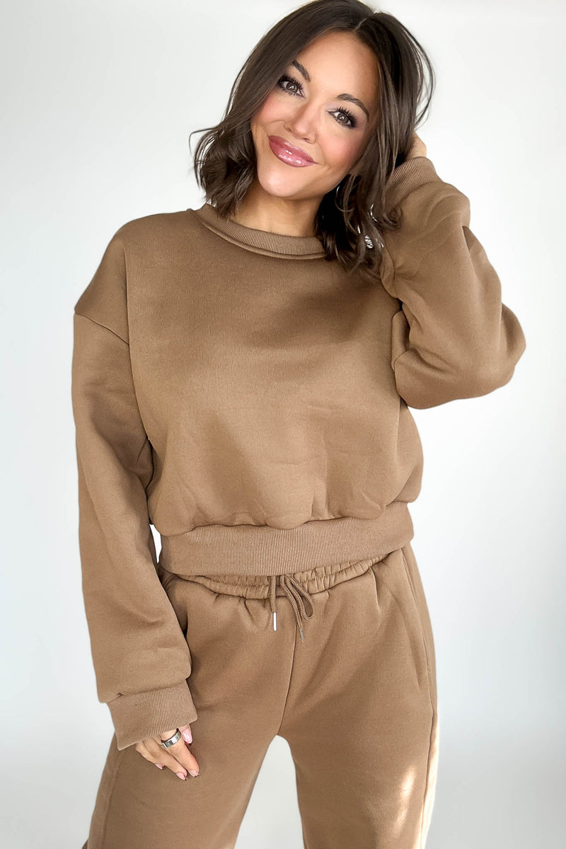 Cozy Mocha Sweatshirt Top