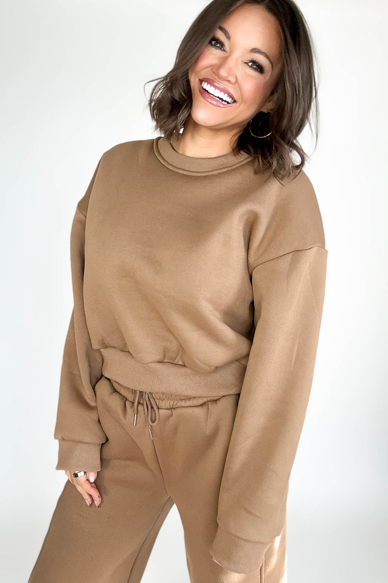 Cozy Mocha Sweatshirt Top