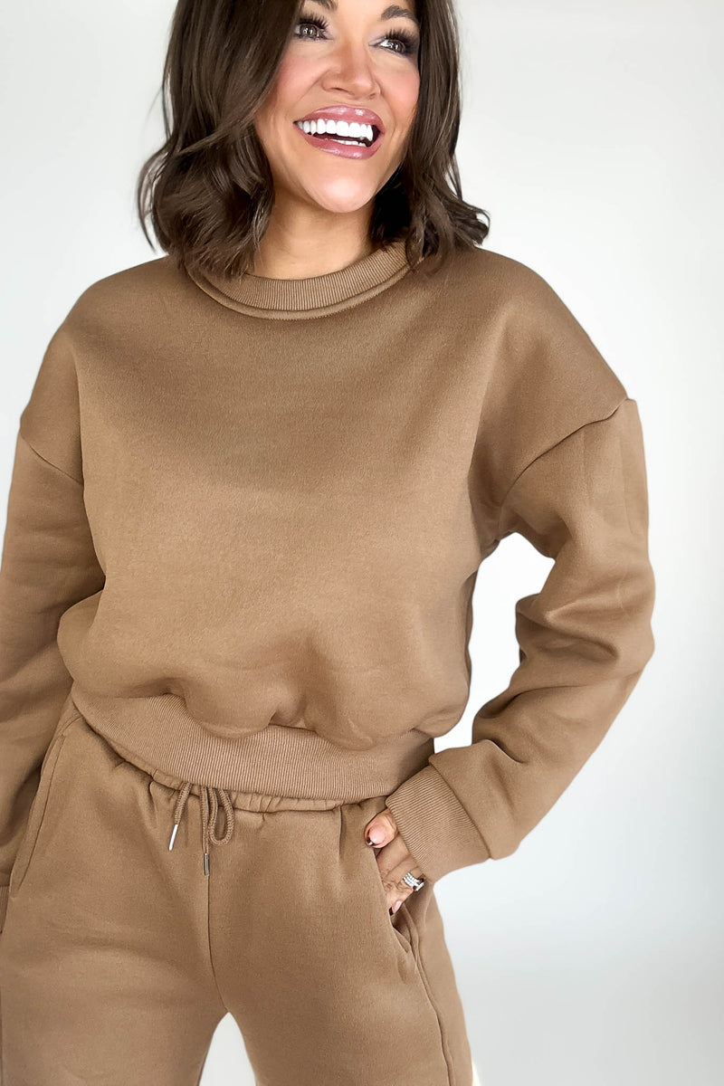 Cozy Mocha Sweatshirt Top