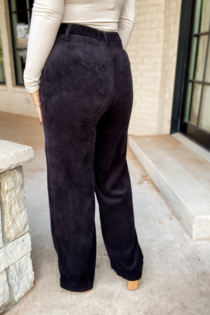 You Say It Best Black Corduroy Pants