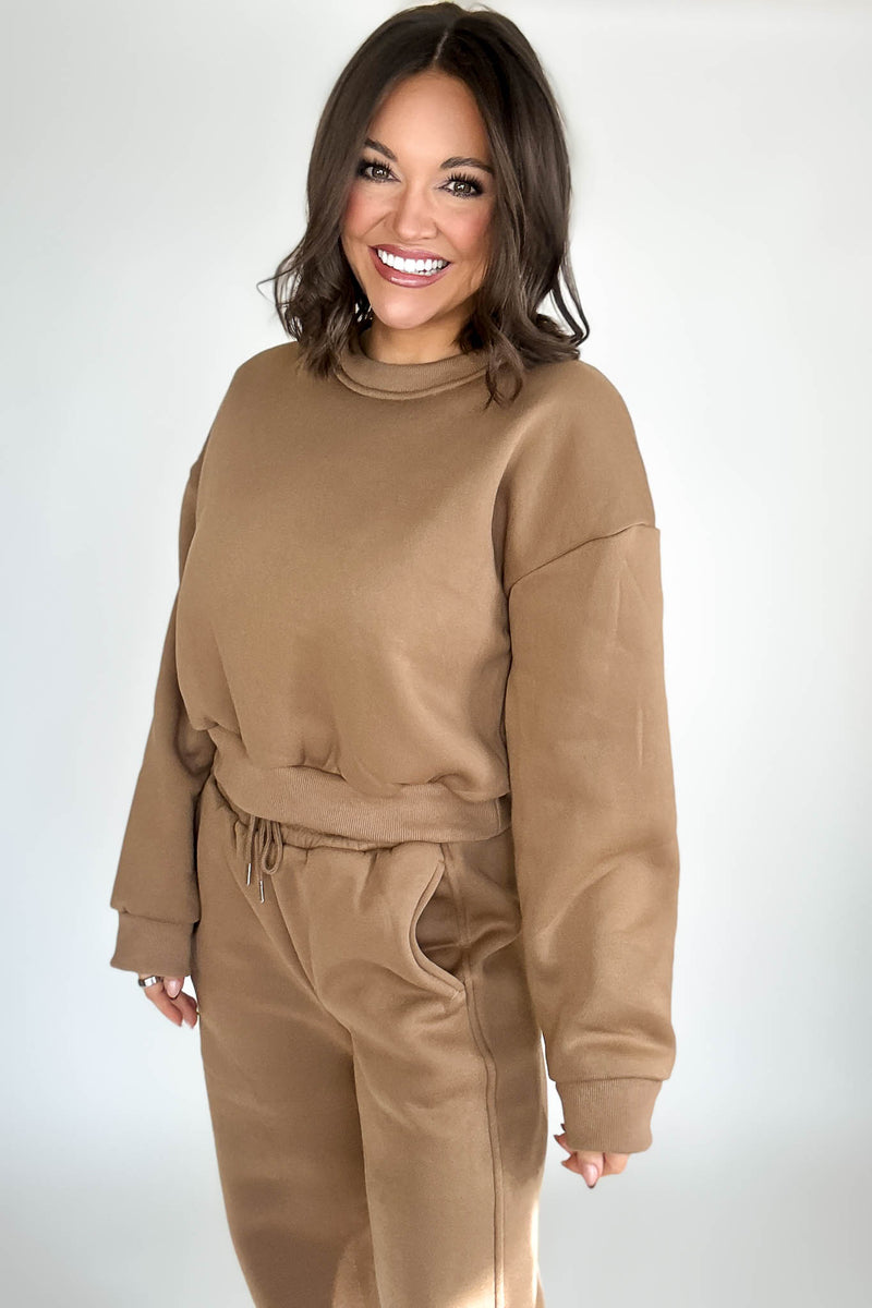 Cozy Mocha Sweatshirt Top