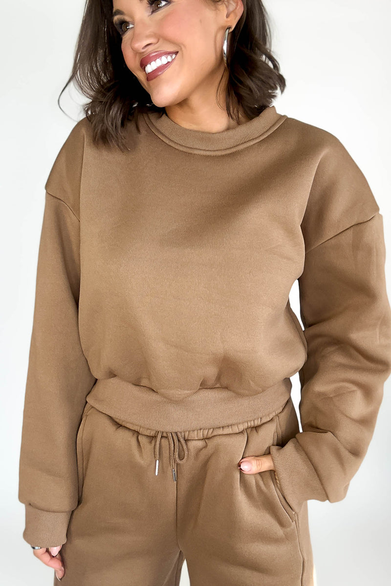 Cozy Mocha Sweatshirt Top