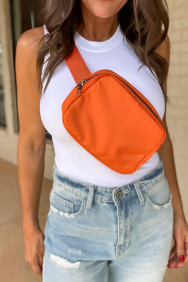 Waterproof Orange Fanny Pack Belt Bag
