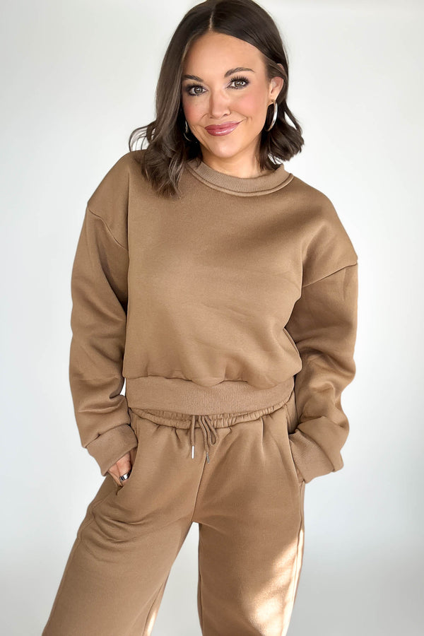 Cozy Mocha Sweatshirt Top