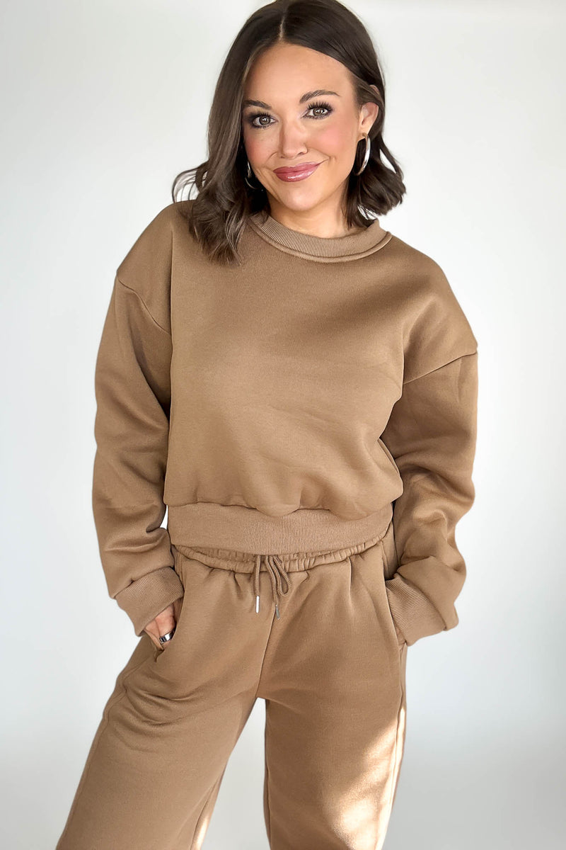 Cozy Mocha Sweatshirt Top