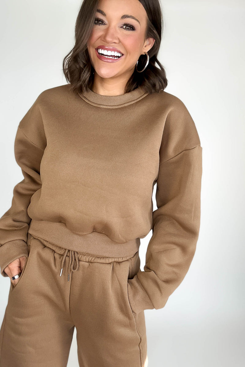 Cozy Mocha Sweatshirt Top