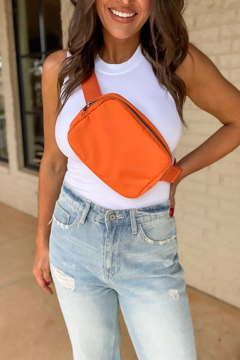 Waterproof Orange Fanny Pack Belt Bag