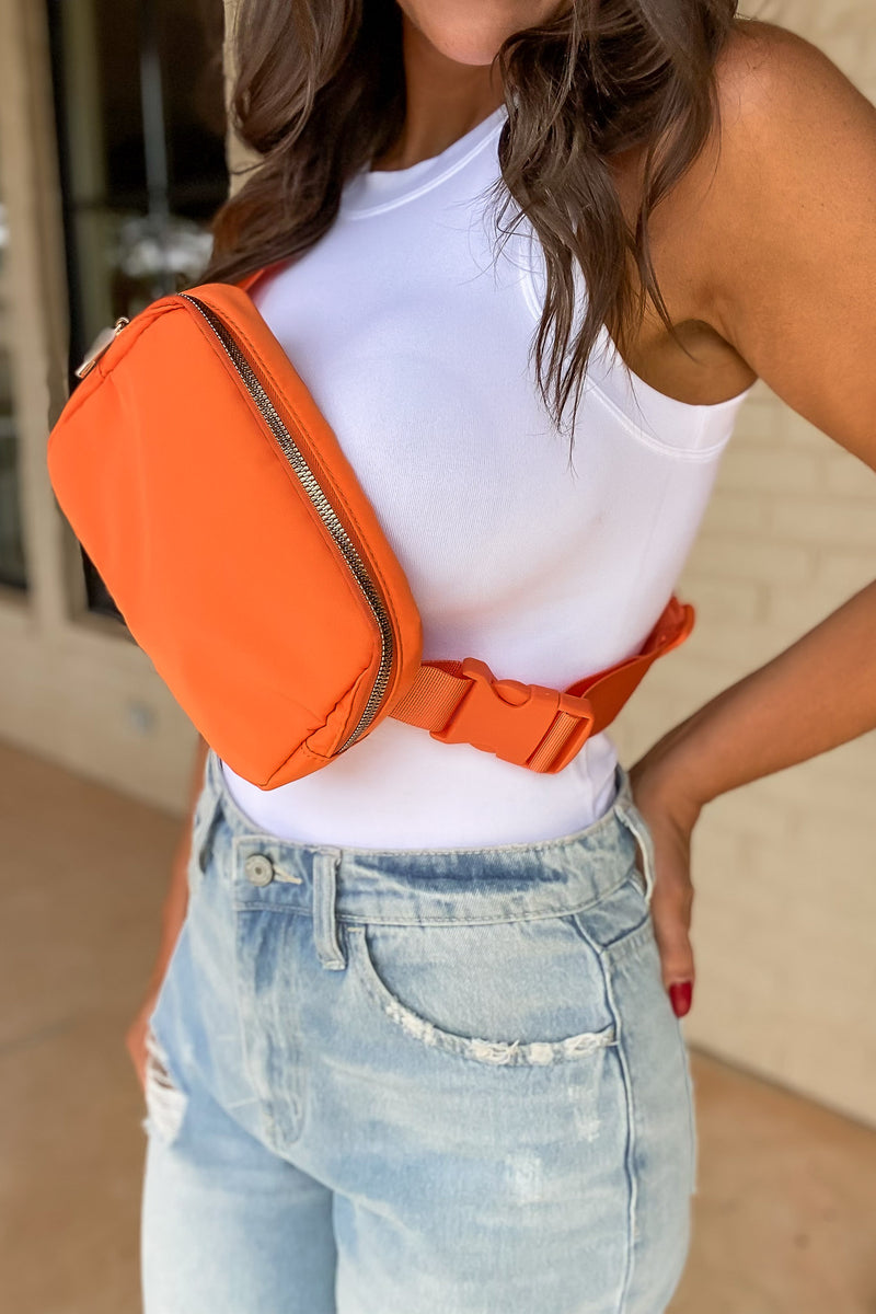 Waterproof Orange Fanny Pack Belt Bag
