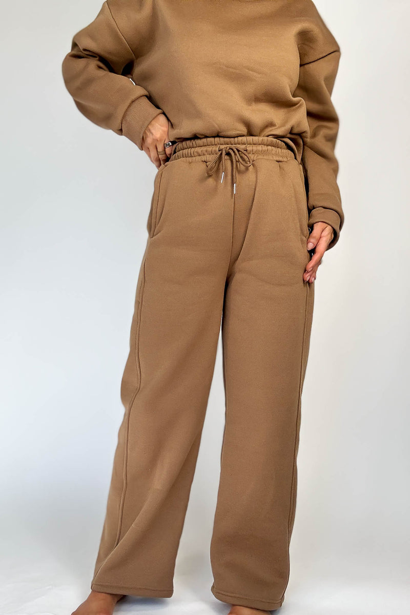 Cozy Mocha Sweat Straight Leg Pant
