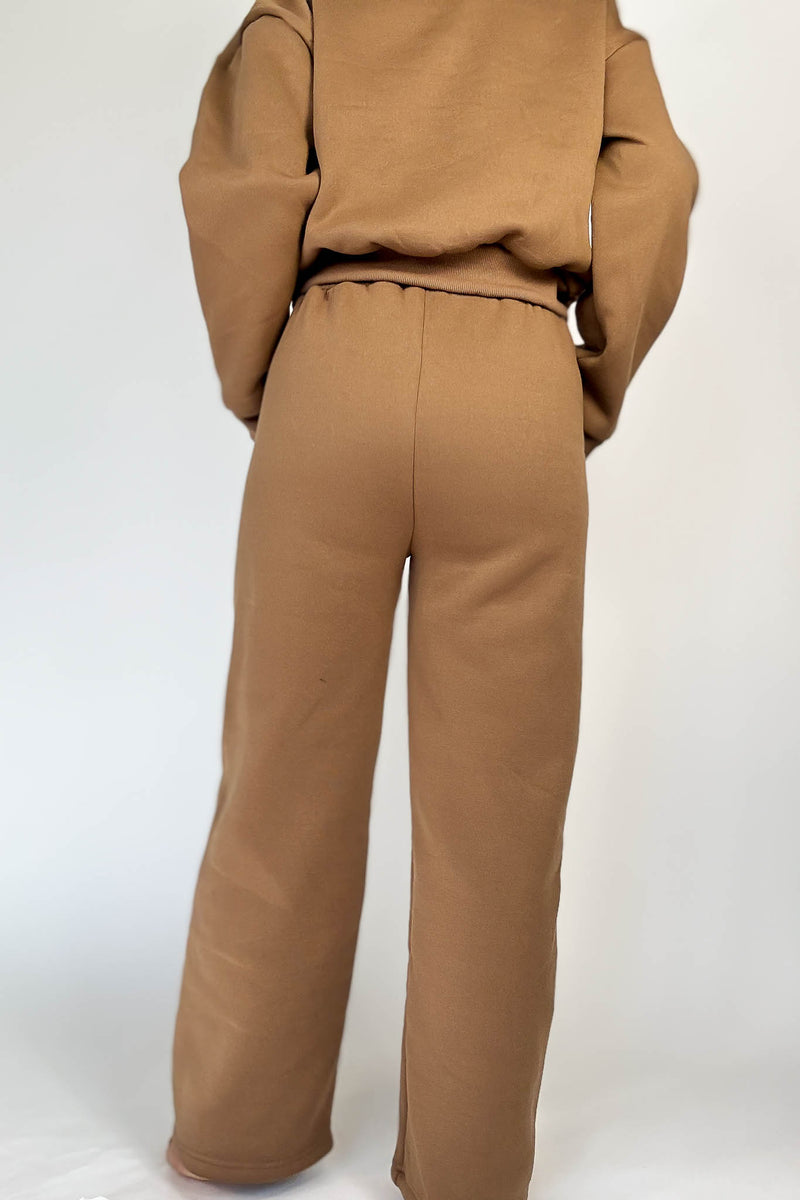 Cozy Mocha Sweat Straight Leg Pant