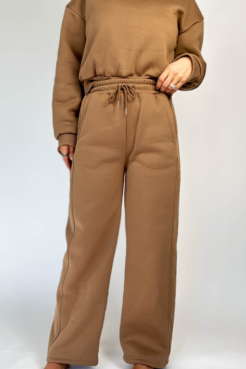 Cozy Mocha Sweat Straight Leg Pant