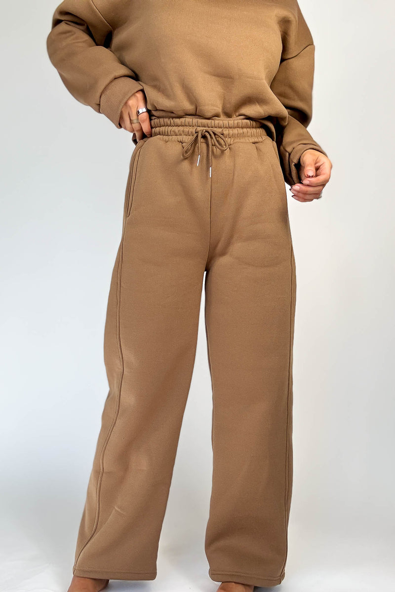 Cozy Mocha Sweat Straight Leg Pant