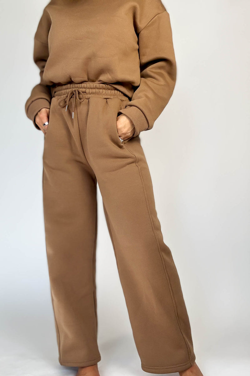 Cozy Mocha Sweat Straight Leg Pant
