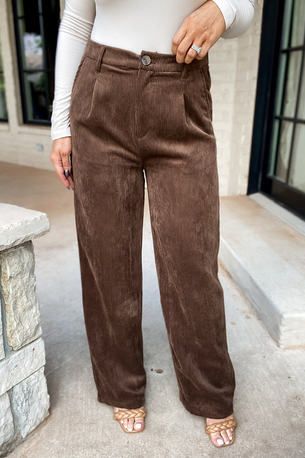 You Say It Best Cocoa Corduroy Pants