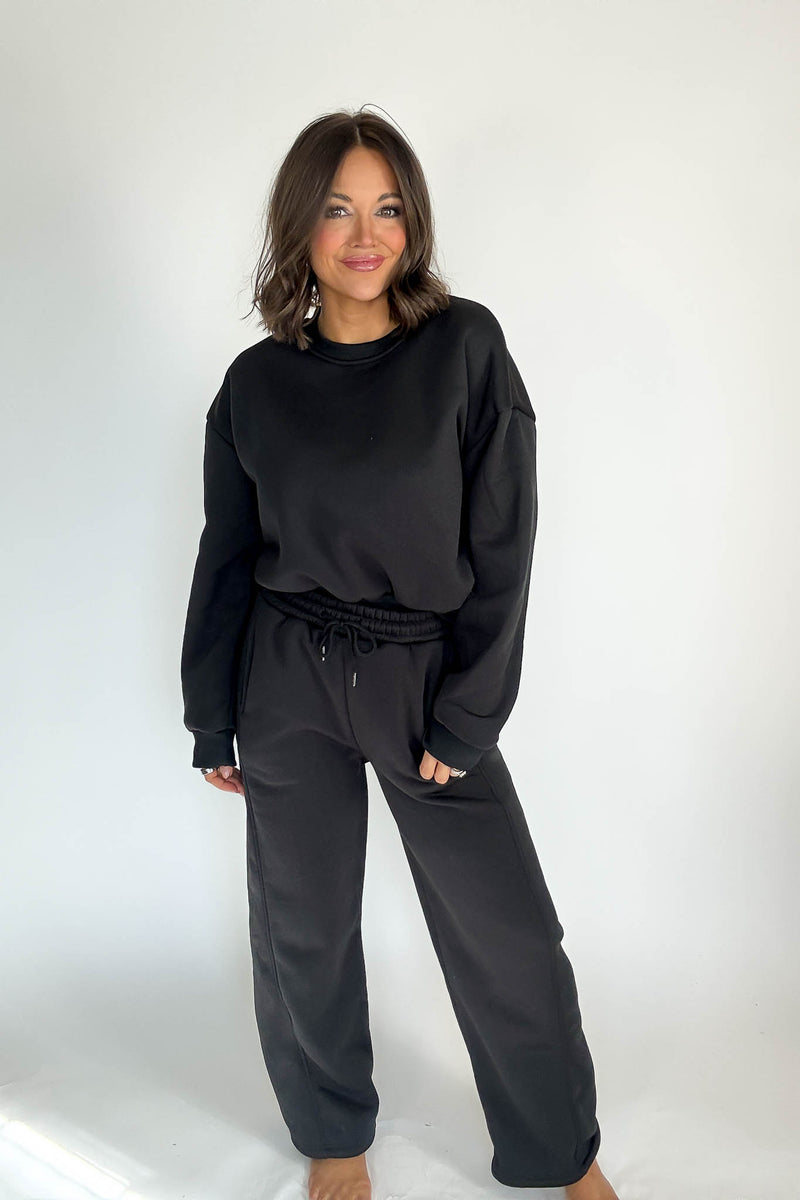 Cozy Black Sweatshirt Top